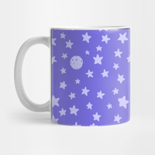 Purple night sky universe galaxy with stars and the moon Mug